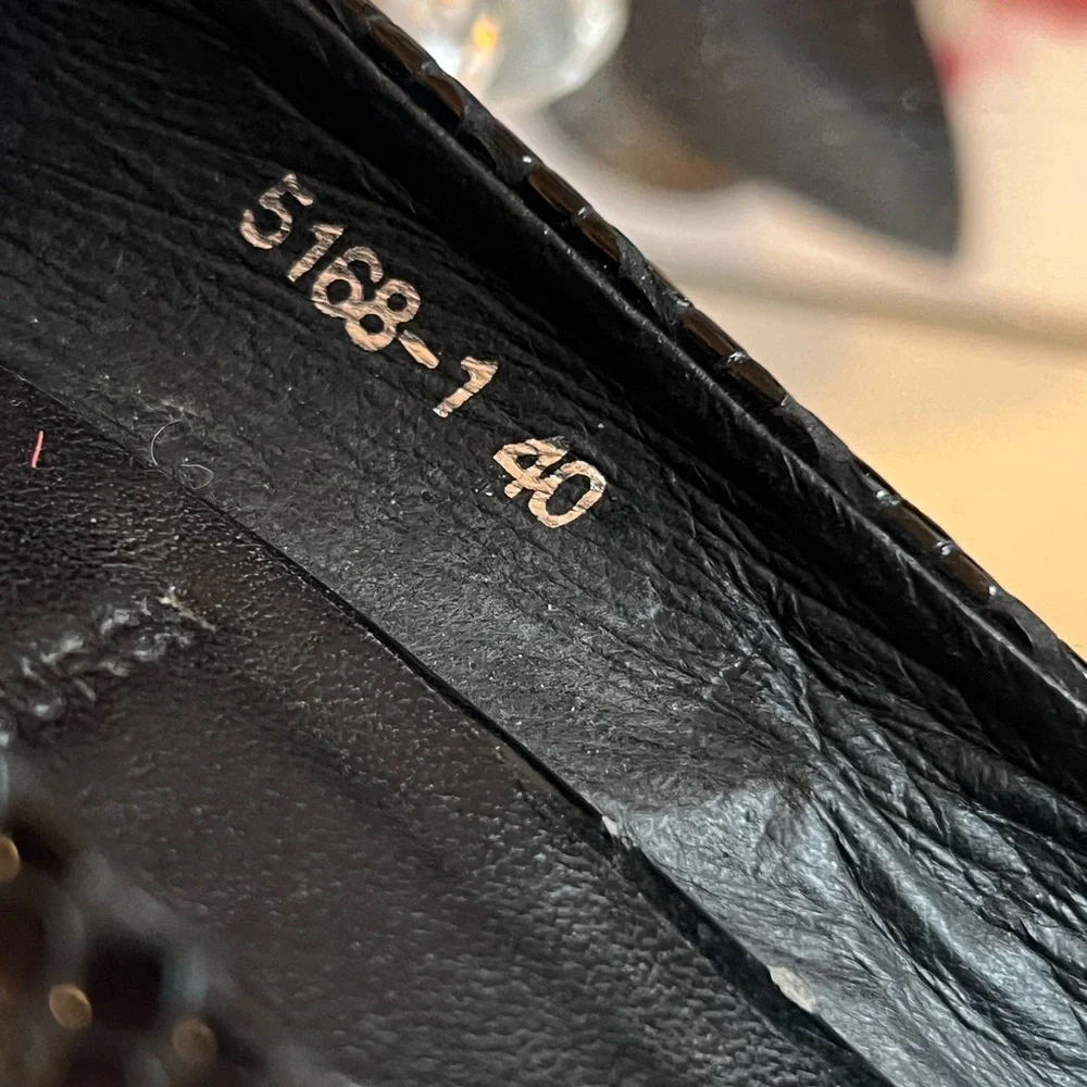 Tory Burch Jude Platform black, snake-embossed leather size 9.5